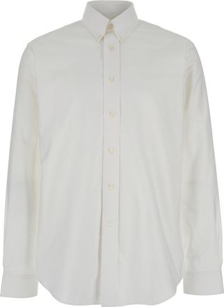Givenchy White Shirt With Logo Embroidered On The Front In Cotton Man