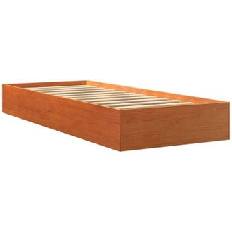 vidaXL Vidaxl - Estructura de cama sin colchón madera maciza marrón 75x190 cm