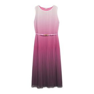 Oltre Lange geplooide ombr&eacute; jurk - Dames - Casual kleedjes - Roze - 4XL - Kleedjes