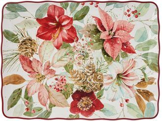 Certified International Winter Blooms Rectangular Platter