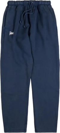 Patta Klassieke joggingbroek met rechte pijpen en acid wash - Heren - Sweatpants - Blauw - M - Katoen - Broeken
