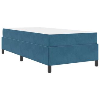 vidaXL Estructura De Cama Azul Oscuro Y Blanco 90 X 200 Cm Terciopelo Vidaxl