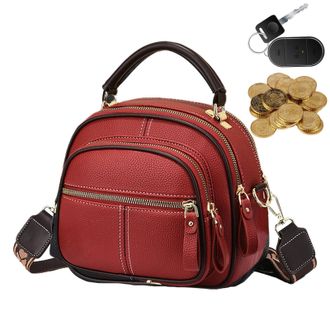 Generic Leather Crossb&oacute;dy Bag - Multifunctional Adjustable PU Leather Shoulder Bag, Compartmentalized Womens Handbag with Wide Adjustable Strap, Fashionable S