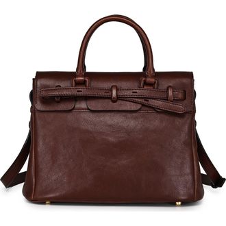 OLD TREND Wishbone Genuine Leather Structured Heritage Satchel in Brown at Nordstrom
