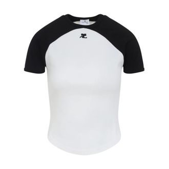 Courr&egrave;ges Dames, Tops, Wit, Maat: S Katoen