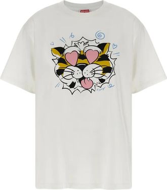 Kenzo T-shirt met tijgerprint - Wit