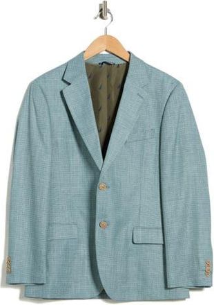 Nautica Crosshatch Notch Lapel Stretch Sport Coat in Blue/Green at Nordstrom Rack, Size 48 Regular