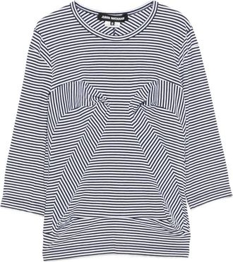 Junya Watanabe Womens Striped Cotton T-Shirt