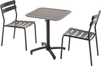 Oviala Mesa reclinable 70 x 70 cm y 2 sillas negro