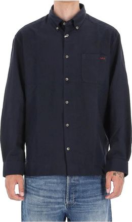 A.P.C. A.p.c., Overhemden, Heren, Blauw, M, Katoen, Blauw Overhemd Relax Fit Casual Stijl