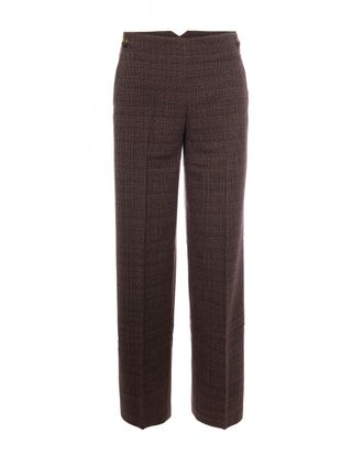 Liu Jo Tartan Straight Classic Polyester-Blend Straight-Leg Pants