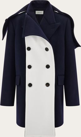 Ferragamo Women Double breasted peacoat Blue