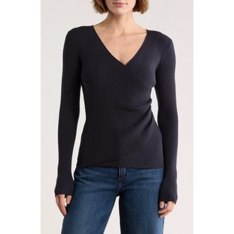 Max Studio Faux Wrap Knit Sweater in H.indigo at Nordstrom Rack, Size X-Small