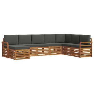 vidaXL Conjunto De Sof&aacute;s De Exterior 8 Pcs Natural Y Antracita Vidaxl