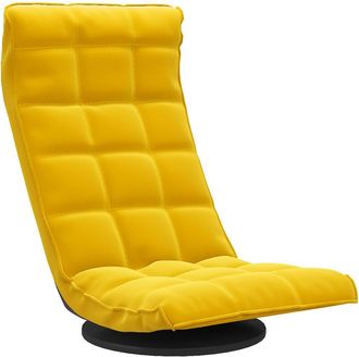 vidaXL Silla De Suelo Giratoria De Terciopelo Amarillo Vidaxl