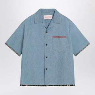 Valentino Garavani Denim Shirt With Floral Trims