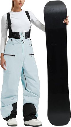 Generic Ski Pants Womens Baggy Snowboard Pants Thicken Fleece Lined Ski Bibs Snow Pants Loose Overalls Winter Warm Insulated Snowboard Overalls Outdoor Waterp