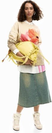Desigual Borsa grande verde lucida con fiocchi