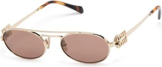 Miu Miu MU 54Zs Zvn 70D Zonnebrillen - Dames - Zonnebrillen - Geel - 53 MM - Accessoires