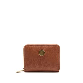 Pourchet Accessoires, Dames, Bruin, ONE Size, Leer, Granite Coin Purse