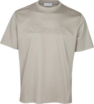Lanvin Denim T-Shirt With Embroidered Logo