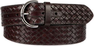 Cole Haan Woven Leather Belt in Dark Brown at Nordstrom, Size X-Large
