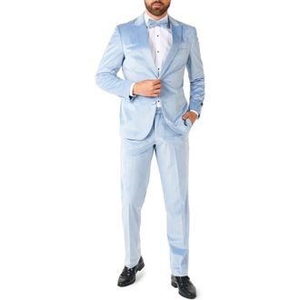 OppoSuits Vintage Blue Velvet Suit & Bow Tie at Nordstrom, Size 52