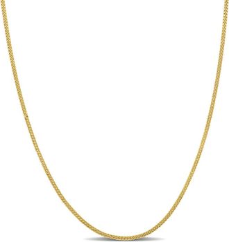 Amour 1mm Diamond Cut Flat Curb Link Chain Necklace in 14k Yellow Gold- 16 in
