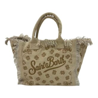 Saint Barth Tote Bags, female, Beige, Size: ONE SIZE Jacquard Tote Bag