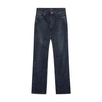 Saint Laurent Straight Fit Jeans, female, Blue, W28, Nico Low-Rise Jeans