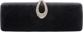Nina Rumi Velvet Clutch in Black at Nordstrom