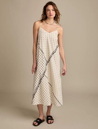 Lucky Brand Womens Textured Patchwork Dress