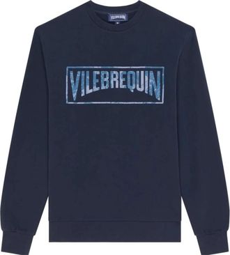 Vilebrequin Cotton Sweat Flocked Logo - Heren - Sweatshirts - Blauw - S - Katoen - Hoodies & sweatvesten