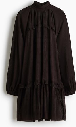 H&M Plissiertes Jerseykleid - Brown