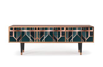 StoryZ Mueble de TV azul-verde 2 cajones y 2 puertas L 170 cm