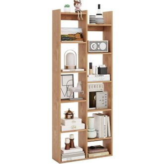 Costway Scaffale in Legno per Libri, Libreria a 12 Ripiani con Kit Anti-Ribaltamento, Unit&agrave; di Stoccaggio a Forma di Albero, Ideale per Casa Ufficio