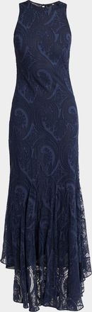 Etro Long Sleeveless Paisley Jacquard Dress