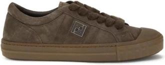 Fendi Domino Leather Low-Top Trainers