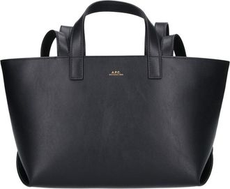 A.P.C. Black Le Drummer Leather Tote Bag