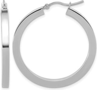 Diamond2Deal 10k Gold 3mm Polished Square Shape Hoop Earrings