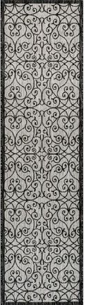 Jonathan Y Designs Madrid Vintage Filigree Textured Weave Indoor/Outdoor Area Rug in Light Gray/black at Nordstrom, Size 5Ft 0In X 5Ft 0In