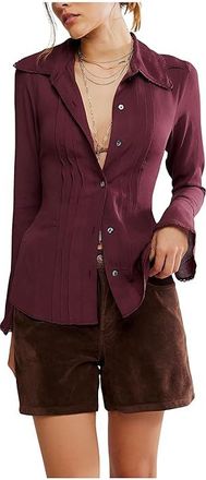 Free People Melrose Top Womens Clothing Chocolate Grape : XL (Womens 14), Cotton
