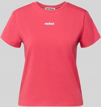 Review T-Shirt mit Print und Rundhalsausschnitt in Rot, Gr&ouml;&szlig;e XL