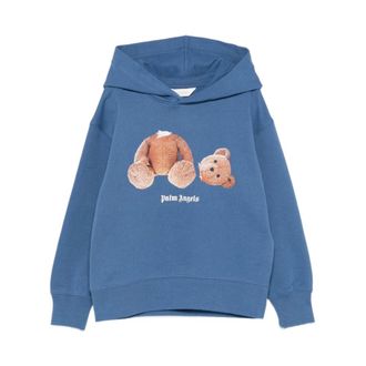Palm Angels Hooded Sweatshirt - male - Palm Angels - Kids Sweatshirts - Blue - 12 Y - Kids