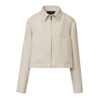 Fabiana Filippi Light Jackets, female, Gray, Size: S Cotton Wool Linen Jacket