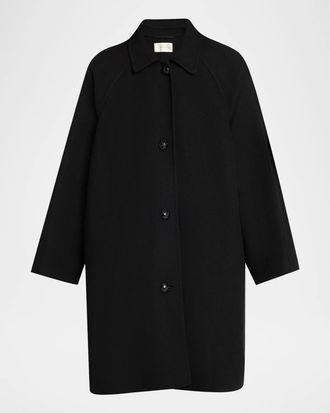 The Row Ina Wool-Cashmere Single-Breasted Car Coat