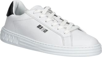 Msgm Metal Logo Sneakers - Heren - Sneakers - Wit - 43 EU - Leer - Schoenen