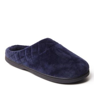 Dearfoams Darcy Quilted Cuff Velour Clog Slipper in Peacoat at Nordstrom, Size Xx-Large