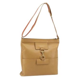Gucci Pre-owned Cross Body Bag - Dames - Pre-owned - Bruin - Maat: ONE Size Leer