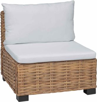 vidaXL Sof&aacute; Medio Con Cojines Gendt Rat&aacute;n Natural Natural Vidaxl